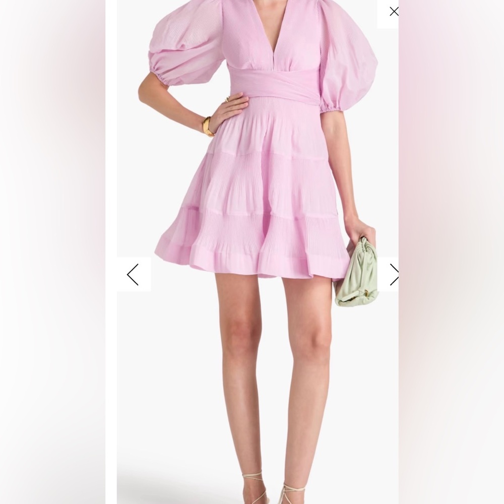 Women's Pleated Mini Dress - Picture 6 of 7